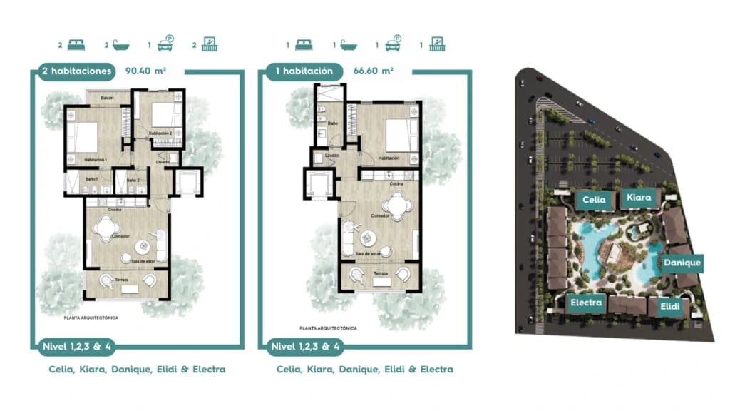 Celia, Kiara, Danique, Elidi & Electra Buildings